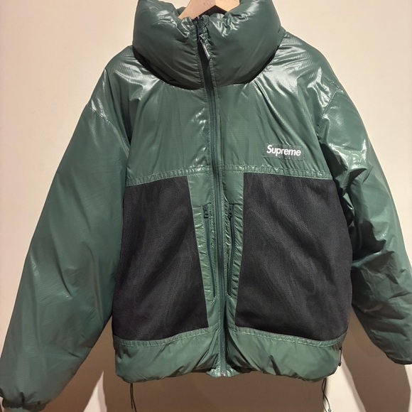 Supreme Green and Black Puffer Jacket